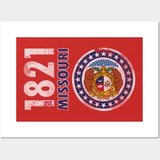 Retro 1821 Missouri State Flag Posters and Art